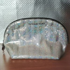 EUC Victoria's Secret Silver Sequined Makeup Bag